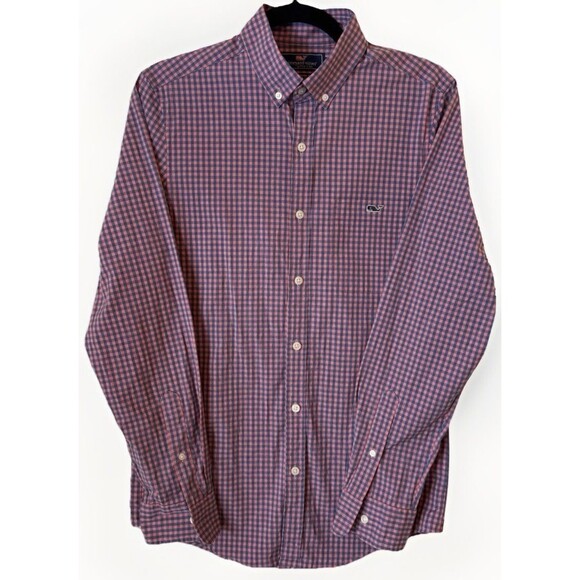 Vineyard Vines Slim Fit Tucker Shirt Mens XS‎ Check Pink Blue Button Up - Picture 1 of 7